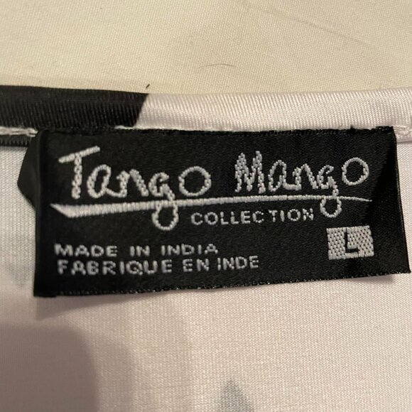 TANGO MANGO Tunic, floral print, sparkly zip-up, women size L. 3/4 sleeves. - Picture 2 of 10